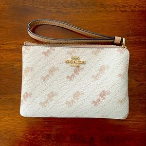Coach white and cream wristlet